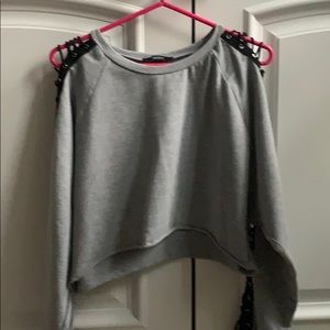 Laced long sleeve crop top